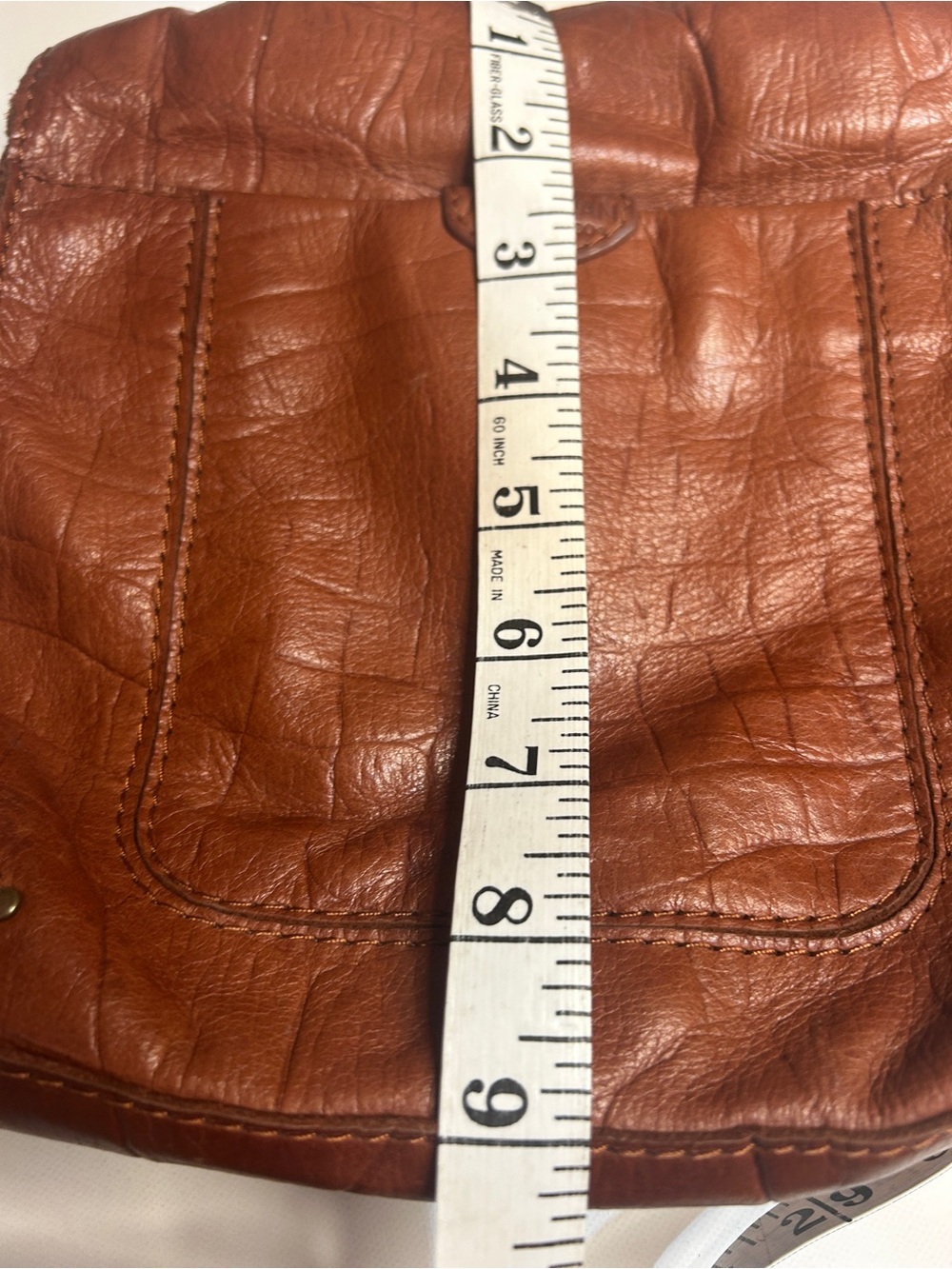 Classic Brown Leather Satchel Handbag - Picture 5 of 10